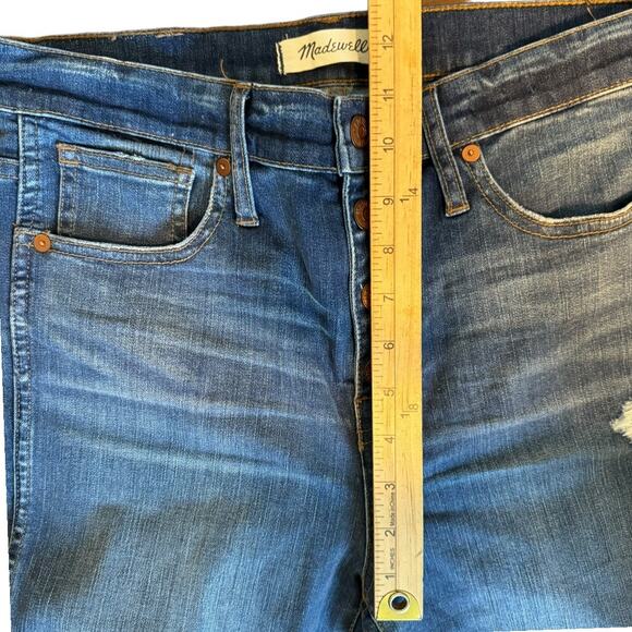 Madewell 10” High-Rise Skinny Jeans Button Fly Raw Hem Size 29 - Picture 11 of 12